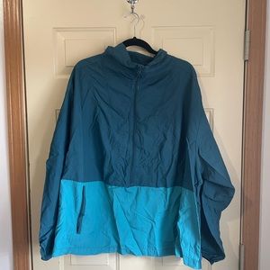 all in motion Two-Tone Teal and Aqua Windbreaker Jacket